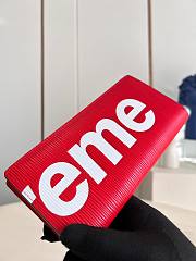 KITLIFE LOUIS VUITTON X SUPREME BRAZZA WALLET RED - 19*10*2cm - 4