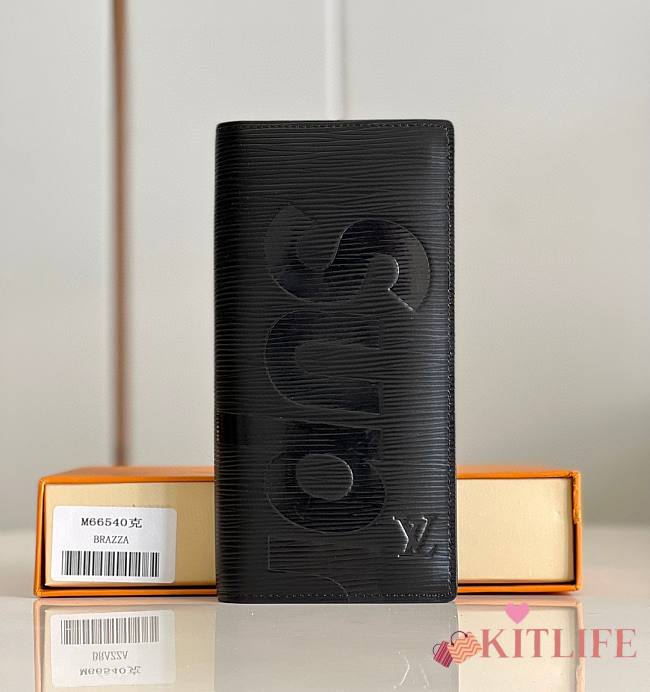 	 KITLIFE LOUIS VUITTON X SUPREME BRAZZA WALLET BLACK - 19*10*2cm - 1