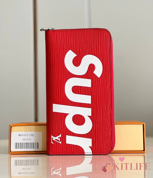 	 KITLIFE LOUIS VUITTON X SUPREME ORGANIZER WALLET RED - 19*10*2cm - 1