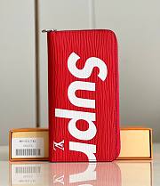 	 KITLIFE LOUIS VUITTON X SUPREME ORGANIZER WALLET RED - 19*10*2cm - 1