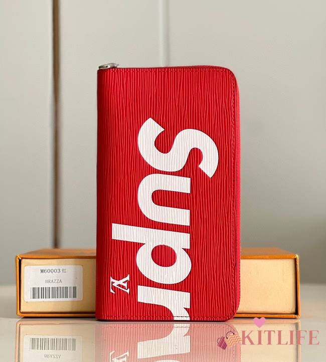 	 KITLIFE LOUIS VUITTON X SUPREME ZIPPY ORGANIZER WALLET RED - 21*12*2cm - 1