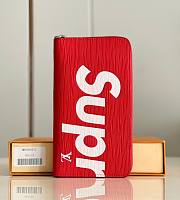 	 KITLIFE LOUIS VUITTON X SUPREME ZIPPY ORGANIZER WALLET RED - 21*12*2cm - 1