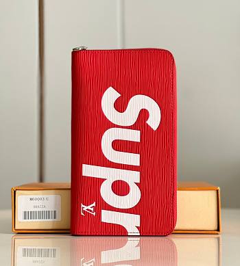 	 KITLIFE LOUIS VUITTON X SUPREME ZIPPY ORGANIZER WALLET RED - 21*12*2cm