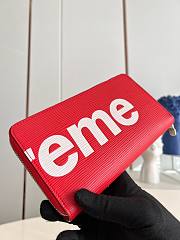 	 KITLIFE LOUIS VUITTON X SUPREME ZIPPY ORGANIZER WALLET RED - 21*12*2cm - 4