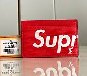 	 KITLIFE LOUIS VUITTON X SUPREME CARD HOLDER RED -  7*11cm - 1