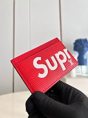 	 KITLIFE LOUIS VUITTON X SUPREME CARD HOLDER RED -  7*11cm - 4