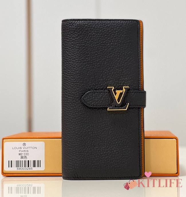 KITLIFE LOUIS VUITTON VERTICAL WALLET Black / Arizona - M81330 - 10*19*1.7cm - 1