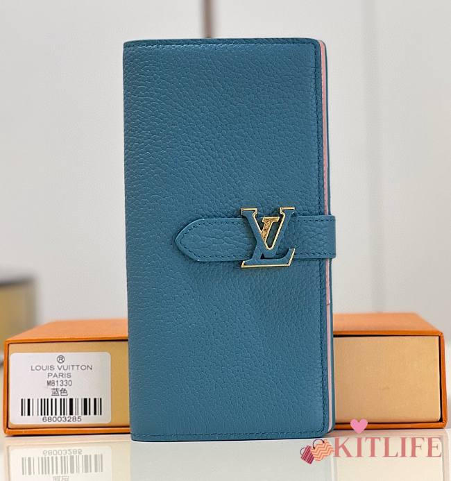 	 KITLIFE LOUIS VUITTON VERTICAL WALLET Blue / Pink - M81367 - 10*19*1.7cm - 1
