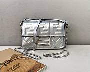 Kitlife Fendi Baguette Mini Silver Nappa Leather - 19cm - 1