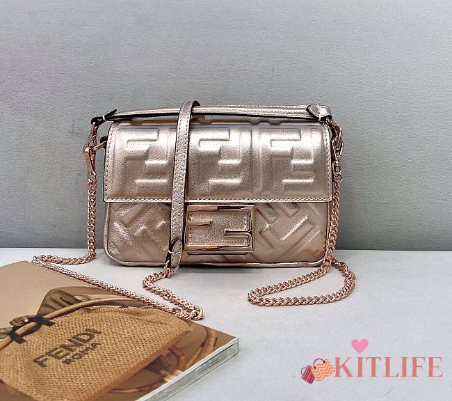 Kitlife Fendi Baguette Mini Rose Gold Nappa Leather - 19cm - 1