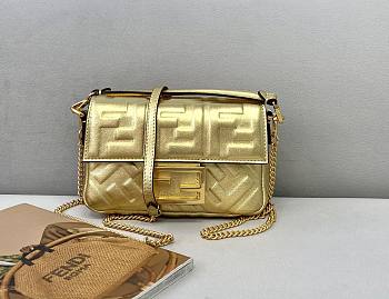 Kitlife Fendi Baguette Mini Gold Nappa Leather - 19cm