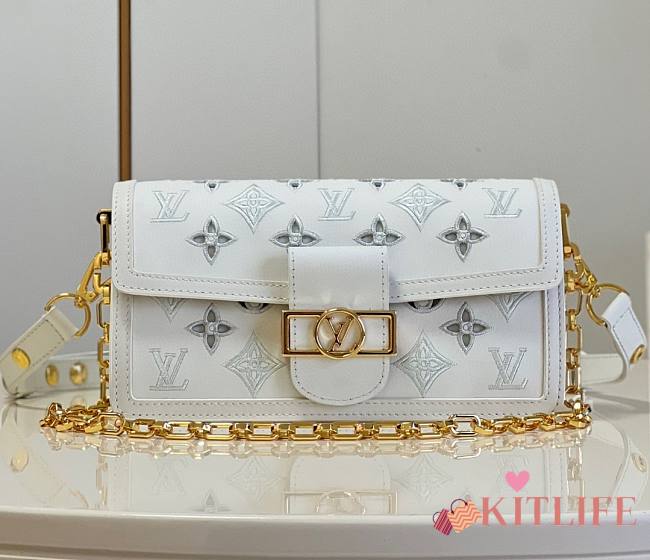 KITLIFE LOUIS VUITTON DAUPHINE EAST WEST WHITE BAG -  M20739  - 24.5 x 13.5 x 9 cm - 1