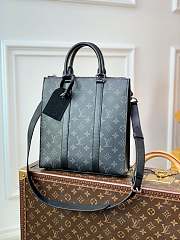 	 LOUIS VUITTON SAC PLAT CROSS Monogram Eclipse Reverse coated canvas - M46098 - 26 x 28.5 x 6 cm - 5