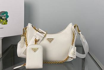 Forubags Prada Re-Edition 2005 Saffiano Leather White Bag - 1BH204  – 18x6.5x22 cm