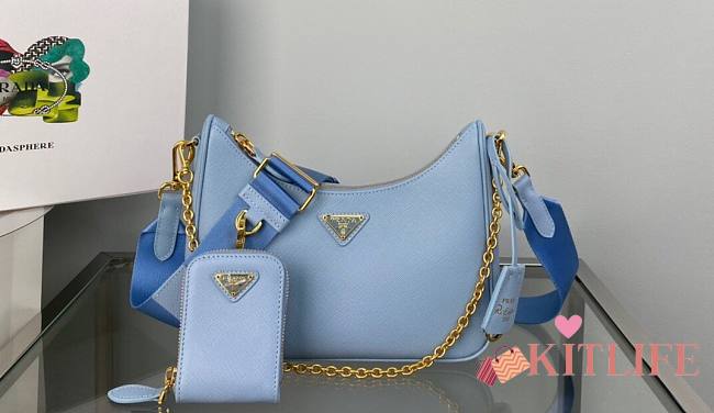 Forubags Prada Re-Edition 2005 Saffiano Leather Blue Bag - 1BH204  – 18x6.5x22 cm - 1