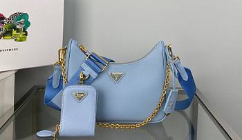 Forubags Prada Re-Edition 2005 Saffiano Leather Blue Bag - 1BH204  – 18x6.5x22 cm