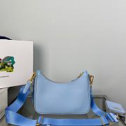 Forubags Prada Re-Edition 2005 Saffiano Leather Blue Bag - 1BH204  – 18x6.5x22 cm - 3