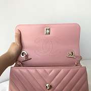 Kitlife Chanel Trendy CC Chevron Pink Bag With Gold Hardware - 25×12×17CM - 5