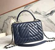 	 Kitlife Chanel Trendy CC Chevron Dark BLue Bag With Gold Hardware - 25×12×17CM - 5