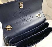 	 Kitlife Chanel Trendy CC Chevron Dark BLue Bag With Gold Hardware - 25×12×17CM - 2