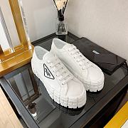 Kitlife Prada Double Wheel nylon gabardine sneakers white - 1