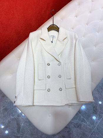 Kitlife Chanel Boutique Double Breasted Jacket White