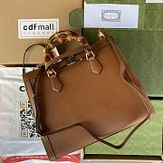 Kitlife Gucci Diana Tote Bag In Brown Leather - 35*30*14cm - 4