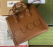 Kitlife Gucci Diana Tote Bag In Brown Leather - 35*30*14cm - 1