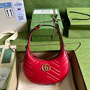 	 Kitlife Gucci GG Marmont half-moon-shaped mini bag red - 699514 - W21.5cm x H11cm x D5cm - 1