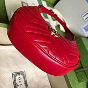 	 Kitlife Gucci GG Marmont half-moon-shaped mini bag red - 699514 - W21.5cm x H11cm x D5cm - 4