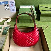 	 Kitlife Gucci GG Marmont half-moon-shaped mini bag red - 699514 - W21.5cm x H11cm x D5cm - 2