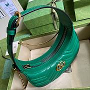 	 Kitlife Gucci GG Marmont half-moon-shaped mini bag green - 699514 - W21.5cm x H11cm x D5cm - 3