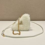 	 Kitlife Prada Shearling and Saffiano Leather Mini Pouch White - 15*10*5cm - 5