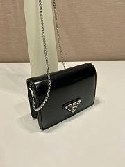 Kitlife Prada Brushed leather chain card holder black - 1MR023 - 11.5x8cm  - 3