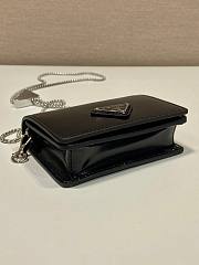 Kitlife Prada Brushed leather chain card holder black - 1MR023 - 11.5x8cm  - 5