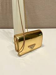 	 Kitlife Prada Brushed leather chain card holder gold - 1MR023 - 11.5x8cm - 3