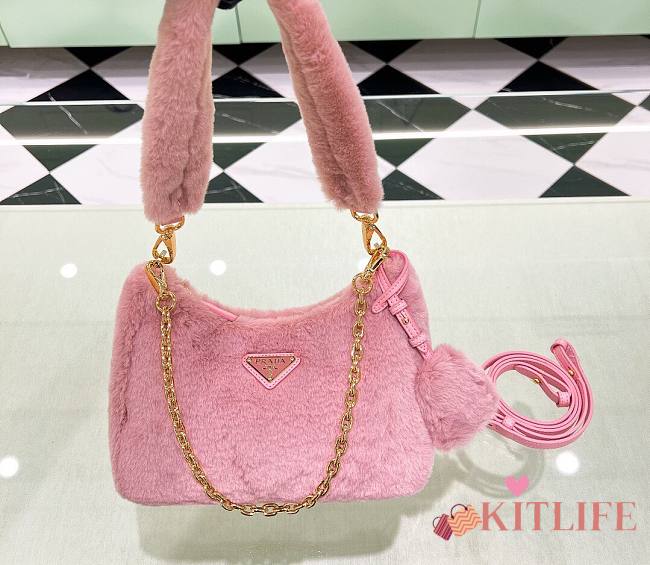	 Kitlife Prafa Shearling mini-bag orchid pink - 22x18x6cm - 1