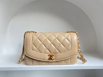 Kitlife Chanel Diana Flap Bag Beige - 22.5x14x7cm