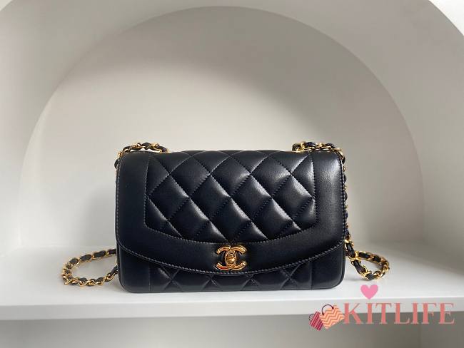 	 Kitlife Chanel Diana Flap Bag Black - 22.5x14x7cm - 1