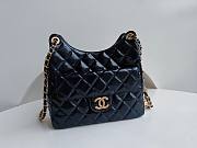 	 KITLIFE CHANEL 23C HOBO BAG SHINY CALFSKIN DARK BLUE BRUSHED - 22.5x21.5x7cm - 1