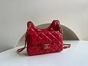 	 KITLIFE CHANEL 23C HOBO BAG SHINY CALFSKIN RED BRUSHED - 19x17x6cm - 1