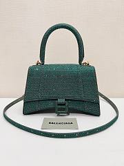 Kitlife Balenciaga Hourglass Rhinestones Bag Green - 23cm - 1