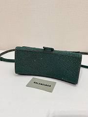 Kitlife Balenciaga Hourglass Rhinestones Bag Green - 23cm - 5