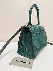 Kitlife Balenciaga Hourglass Rhinestones Bag Green - 23cm - 4