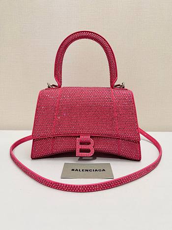 	 Kitlife Balenciaga Hourglass Rhinestones Bag Pink - 23cm