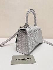 Kitlife Balenciaga Hourglass Rhinestones Bag Silver - 19x13x8cm - 4