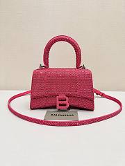 	 Kitlife Balenciaga Hourglass Rhinestones Bag Pink - 19x13x8cm - 1