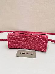 	 Kitlife Balenciaga Hourglass Rhinestones Bag Pink - 19x13x8cm - 5