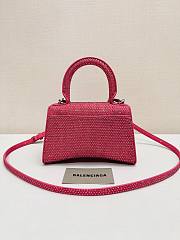 	 Kitlife Balenciaga Hourglass Rhinestones Bag Pink - 19x13x8cm - 4