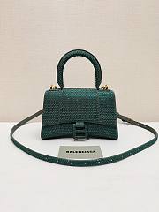 	 Kitlife Balenciaga Hourglass Rhinestones Bag Green - 19x13x8cm - 1